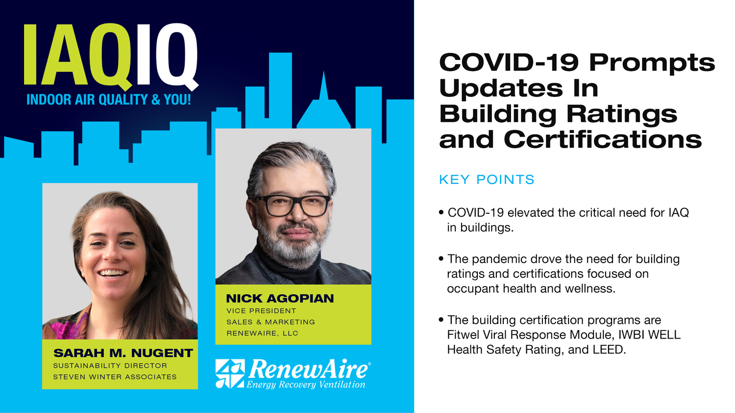 BUILDING RATINGS AND CERTIFICATIONS UPDATED IN RESPONSE TO COVID-19