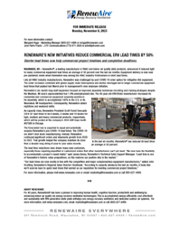 RenewAire Commercial ERV Lead Times Drop by 50% Press Release